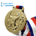 Fournisseur d&#39;or chine métal vierge personnalisé logo 3D en relief médaille de bronze plaqué or uniquement pour vous